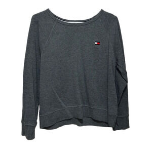 𝅺SIZE large grey solid grey tommy hilfiger sport crew neck